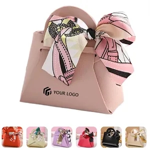 Wedding candy baby shower party favor box leather gift bag