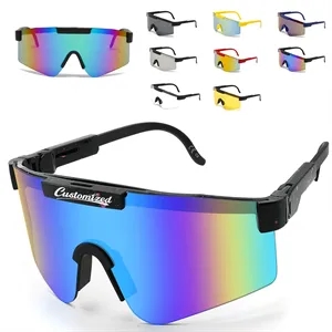 Custom Logo Sporty Shield Sunglasses