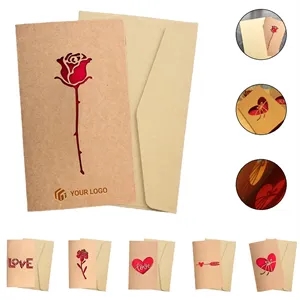 Anniversary kraft DIY envelopes hollow out greeting cards