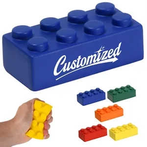 Custom Logo Building Block Shaped PU Stress Reliever with Logo