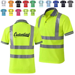 Custom Logo Reflective Safety Polo Workwear Quick-Dry T-Shirt Clothes