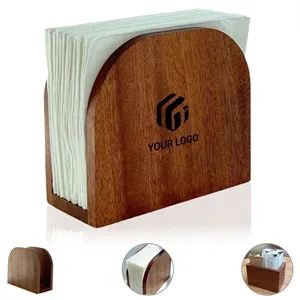 Wooden upright kitchen party table dispenser napkin holder