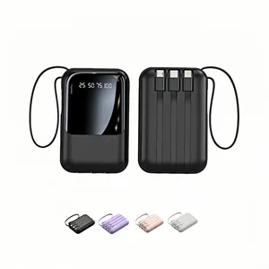 Custom Logo 10000mAh 20W Fast Charge Power Bank with Cables