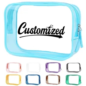 Clear PVC Stadium Travel Makeup Zippered Toiletry Pouch