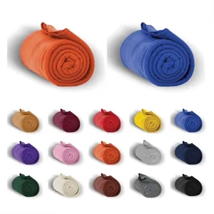 Custom Logo Custom Embroidered Polar Fleece Throw Blanket