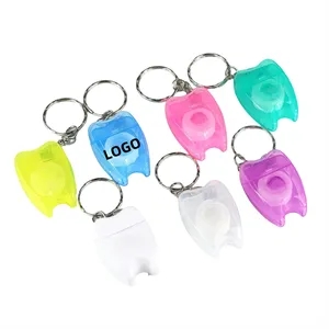 Tooth-Shaped Keychain Floss Container