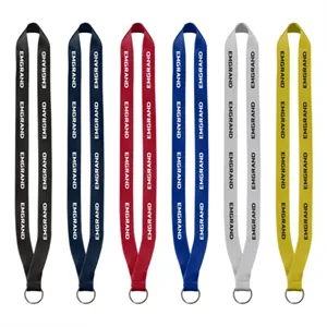 Custom Logo 3/4" Polyester Sewn Lanyard with Silver Split-Ring