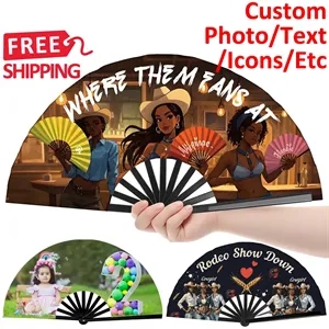 Custom Boot on the Ground Hand Folding Fans for Line Dancing