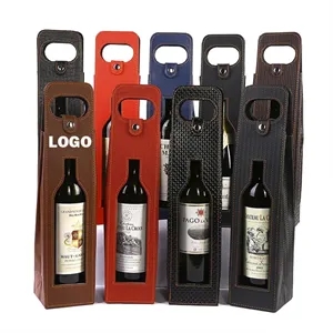 PU Leather Wine Carrier Tote Bags Bottles Packing Holder