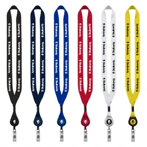 3/4" Polyester Lanyard with Retractable Badge Reel