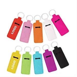 Neoprene Lip Balm Holder Keyring Keychain Clips for Lipstick
