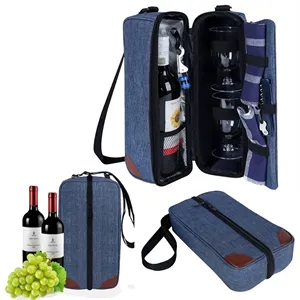 Luxury Portable Wine Gift Padded Carrier Tote Cooler Bag