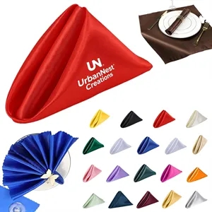 12'' Elegant Satin Table Napkins with Rings -Colorful Dinner