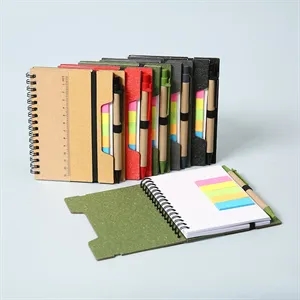 Custom Logo 4.65" x 5.79" Spiral Notebook with Sticky Notes and Pen