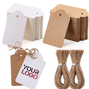 100 Packs Kraft Paper Hang Tags Gift Thanksgiving Card Label