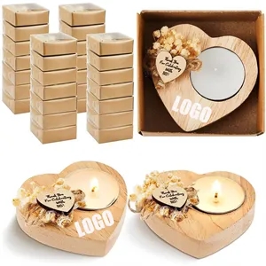 Handcrafted Wooden Heart-Shaped Tealight Candle Holder