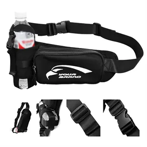 Custom Logo Waterproof Waist Bag With Bottle Holder For Outdoors Sports