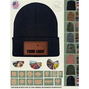 Custom Logo Made in USA Beanie Skully Knit Cap Winter Hat Custom / Blank