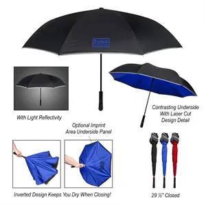 Custom Logo 48" Arc Reflective Edge Inversion Umbrella