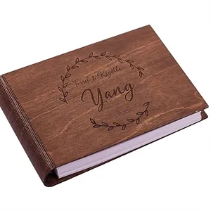 Rustic Wooden Guest Book for Wedding-Custom Sign In steno