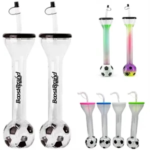 Custom Logo Football Base Tumbler with Straw for Sports