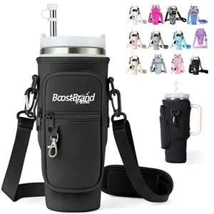 Custom Logo Insulated Tumbler Sleeve with Shoulder Strap
