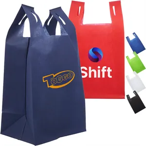 Custom Logo T-Shirt Style Shopping Tote Bag  W/ Gusset (11" X 19" X 7")