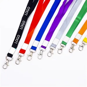 Custom Logo Thick Lanyard w/ Metal Clip