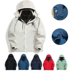 Custom Logo Customized logo 3-in-1 Windbreaker Hiking Hooded Jackets