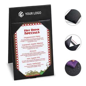 Restaurant pu leather double-sided menu covers frame holder