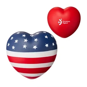 Custom Logo Patriotic Heart Shape Stress Reliever
