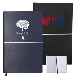 Custom Logo Softcover Notebook w/ Custom Imprint & Elastic Closing Band