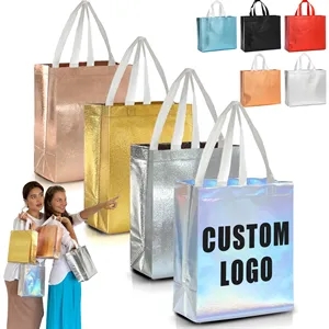 Custom Logo Non-Woven Tote Bag, Printed, Shopping Gift