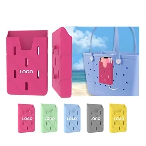 Custom Logo Silicone Phone Organizer For Bogg Bag With Dual Clips