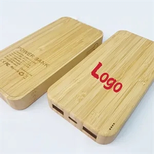 Custom Logo Bamboo 10000mah Power Bank