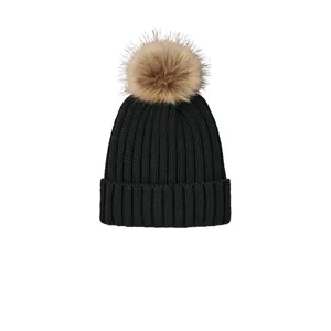Port Authority Faux Fur Pom Beanie