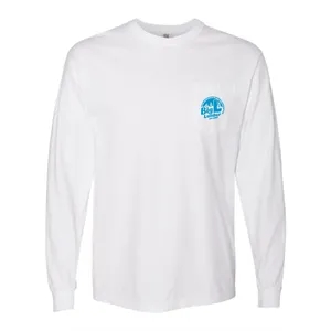 White Long Sleeve Pocket Tee