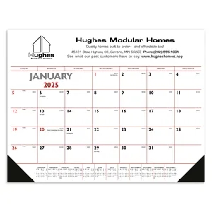 Triumph® Calendars Red & Black Desk Pad with Vinyl Corners