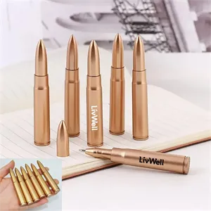 Custom Logo Promotional Plastic Bullet Shape Pen
