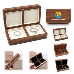 Wooden Square Double Compartment Magnetic Jewelry Box