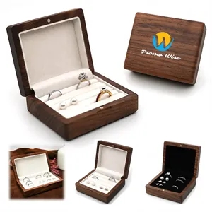 Wooden Square Magnetic Small Multi-Row Ring Jewelry Box