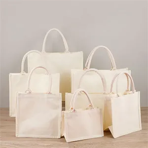 Custom Burlap Film Covered Canvas Tote Bag