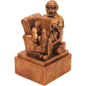 Antique Gold Fantasy Football Man in Chair