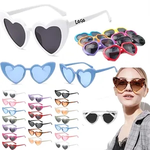 Heart Shaped Sunglasses for Women Cat Eye Mod Style