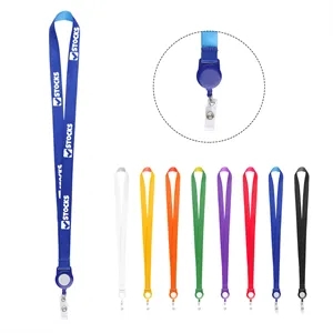 Custom Logo Custom Polyester Lanyard Combo with Retractable Badge Reel