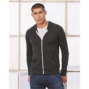 BELLA + CANVAS Triblend Lightweight Full-Zip Hooded Long ...