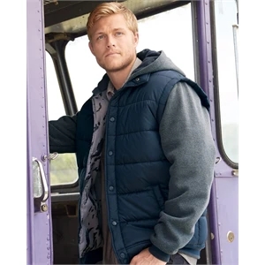 Burnside Nylon Vest with Fleece Sleeves