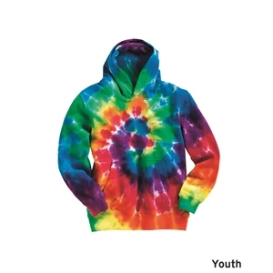 Dyenomite Youth Multi-Color Swirl Hooded Tie-Dyed Sweatshirt