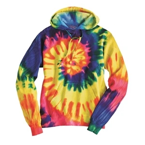 Dyenomite Multi-Color Spiral Tie-Dyed Hooded Sweatshirt