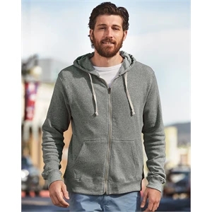 J. America Triblend Full-Zip Hooded Sweatshirt